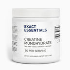Container of Exact Essentials Creatine Monohydrate on a white background