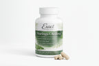 Bottle of Exact Essentials Moringa Oleifera supplement with capsules on a white background