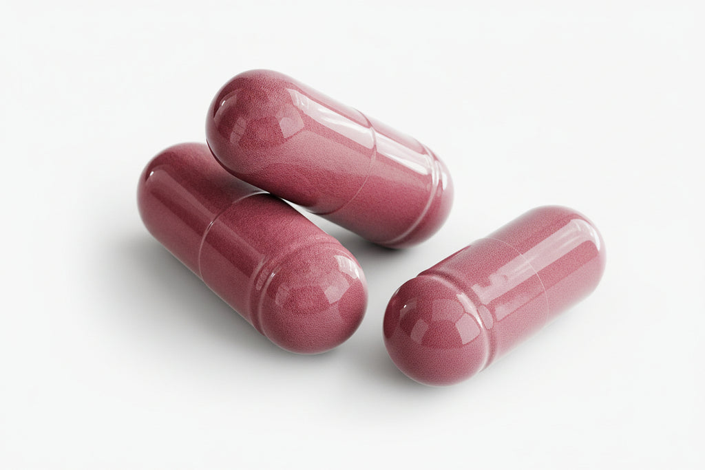 Two red capsules on a white background with 'suplifull' branding.