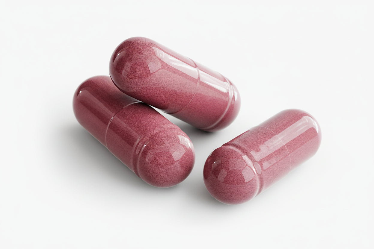 Two red capsules on a white background with 'suplifull' branding.