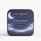 Tin of Exact Essentials Sleep Strips with night sky design on a white background