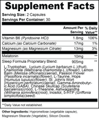 Supplement facts label with detailed nutritional information and ingredients.